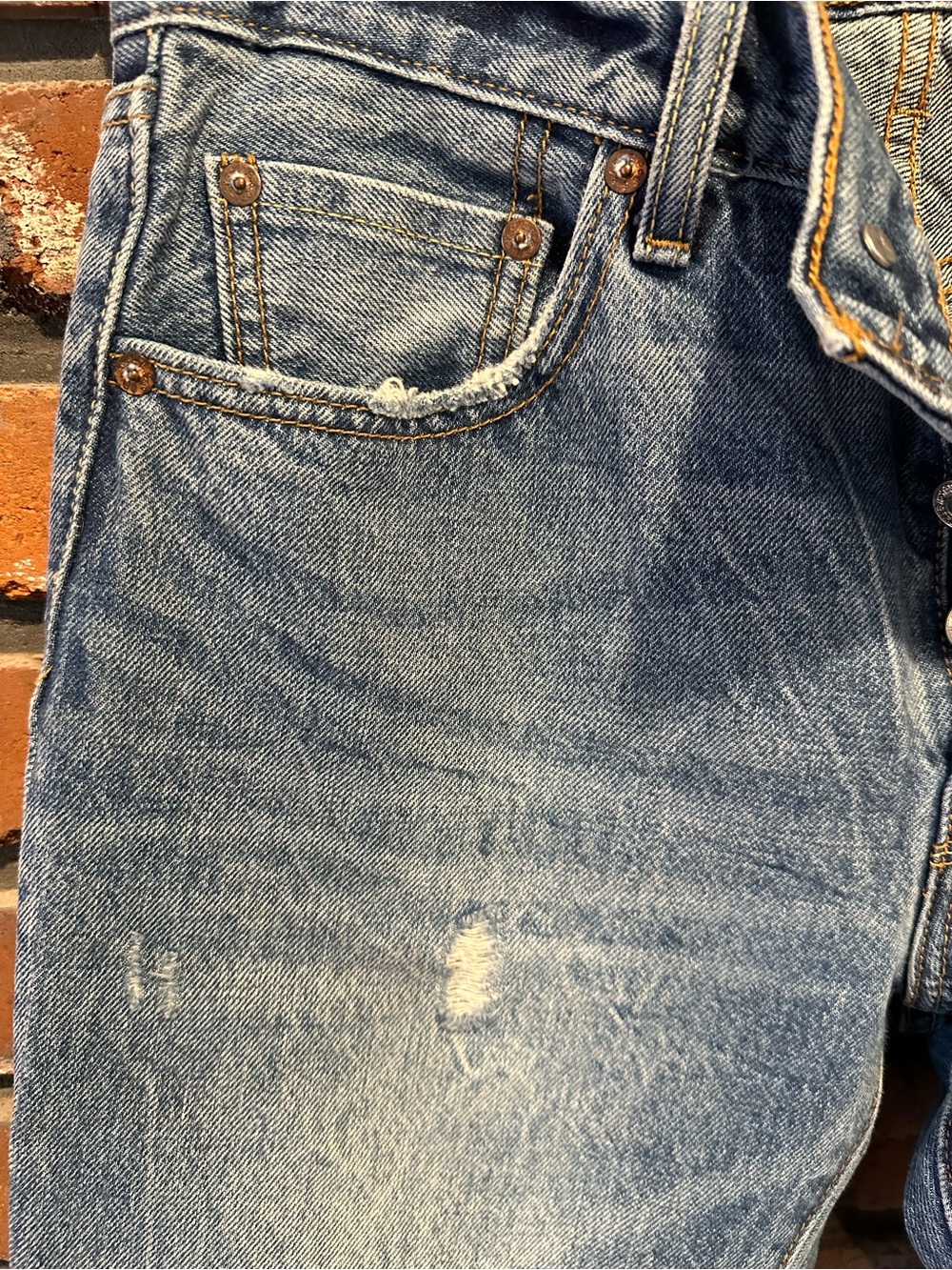 Levi's vintage XX White Oak Cone 100% cotton selvedge jeans size 27x32 - Picture 6 of 11